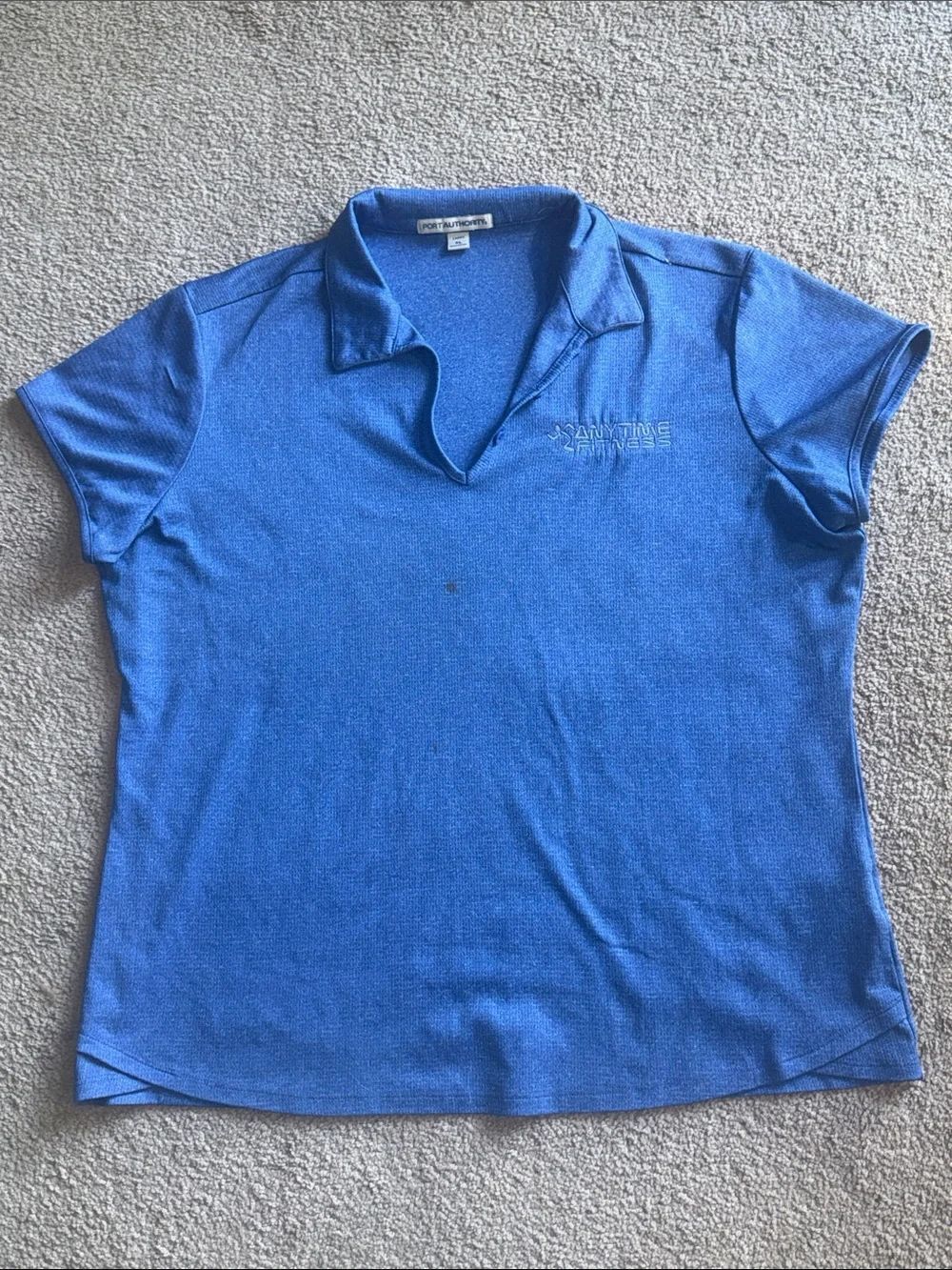 Anytime Fitness Women's Royal Blue Heather Polo Shirt!